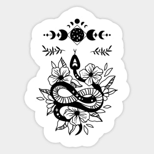 Aesthetic Halloween Snake Lover Moon Creepy Witchy Sticker